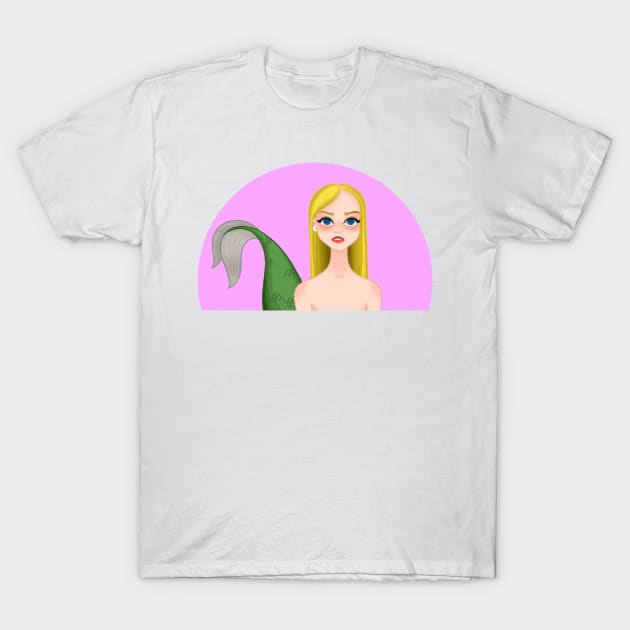 Mermaid with golden hair T-Shirt by Vladislava